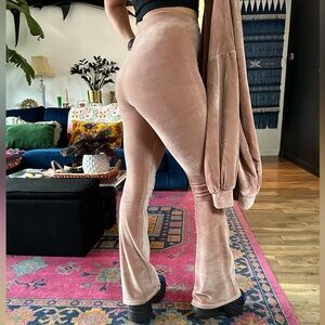Women's Tan Velour co-ord Jumpsuit